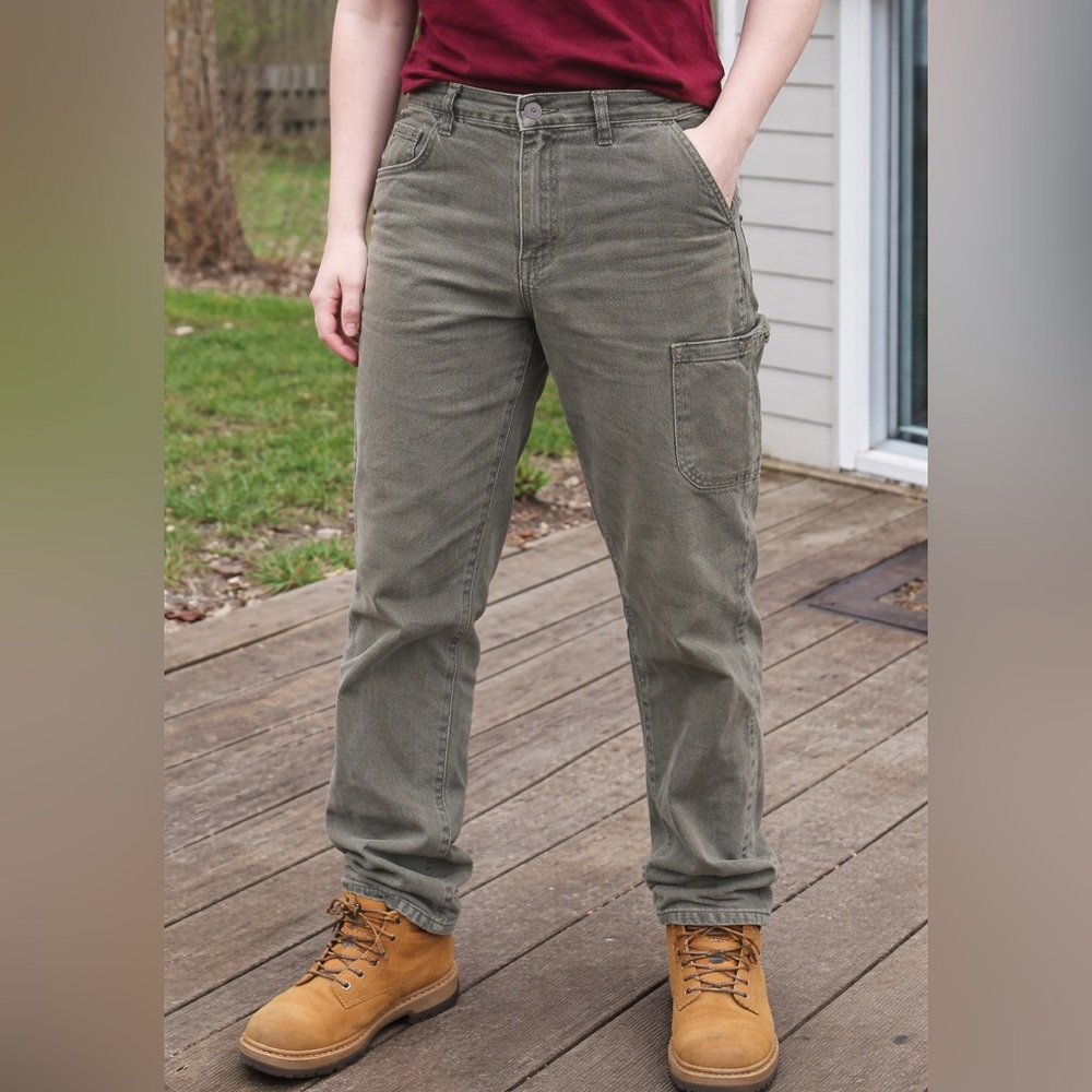 C.E. Schmidt Workwear Carpenter Pants Olive Green 34x32 Durable Utility